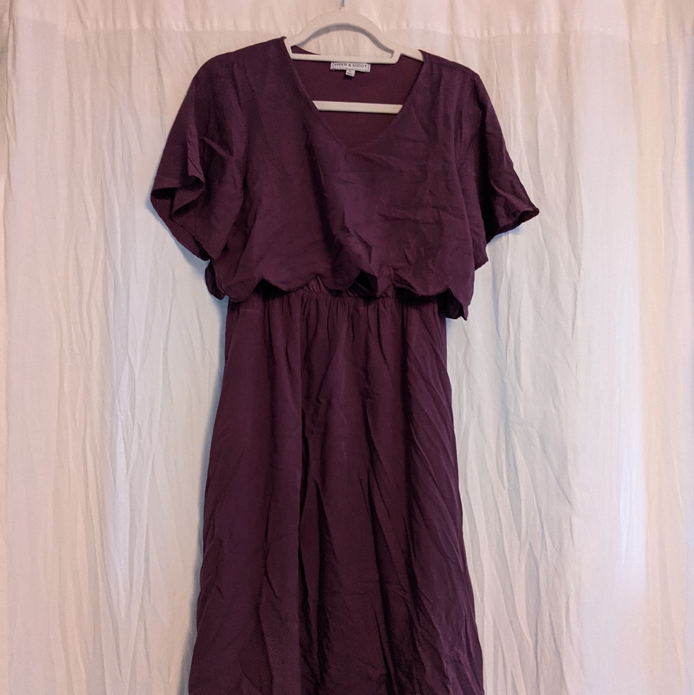 Piper & Scoot purple nursing friendly dress